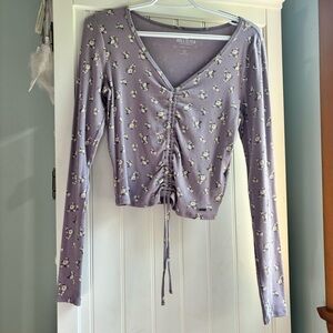 Hollister Light Purple Long Sleeve with flowers